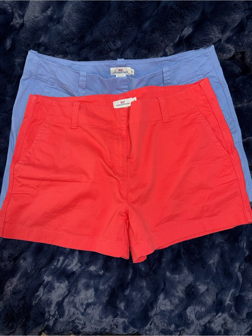 Vineyard Vines Women's Red and Light Blue Chino Shorts. Lot of 2!